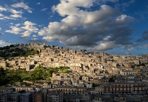 nuvole, cielo, città, case, panorama, paese